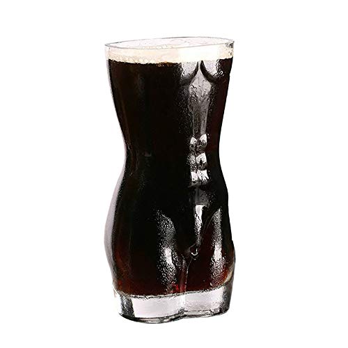 Beer Glass,14Oz Beer Mugs For Freezer,Sexy Naked Miss & Muscle Man Clear Glass Cups Unique Bar Glasses Sexy Body Wine Glasses Drinking Glasses, Body Shaped Wine Glass (Man) #TOP4