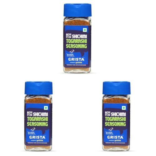 Image of CRISTA Japanese Shichimi Togarashi Seasoning | No Added Sugar | Cholesterol Free | Trans Fat Free | Zero added Colours, Fillers, Additives & Preservatives | 45 gms (Pack of 3)