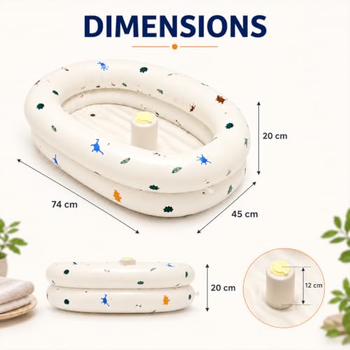 Image of Tarkan Inflatable Baby Bath Tub with Built-in Air Pump for 6-24 Months