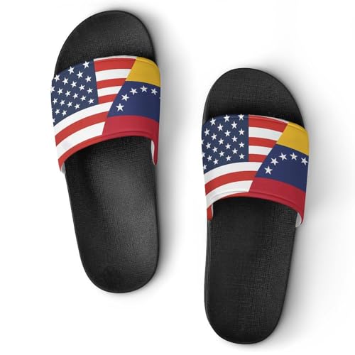 U.S. Venezuela Flag House Sandals Non-Slip Bathroom Slippers Beach Summer Shoes for Men Women