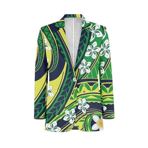 Polynesian Tapa Puletasi Samoan Blazer for Men Casual Slim fit Suit Lapel One Button Business Dress Suit Jacket3