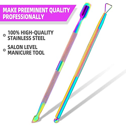 Beauté Secrets Cuticle Pusher Acetone/Gel/Nail Polish Remover 2 Pcs Set Nail Art Kit, Cuticle Scraper Fingernails & Toenails Clean Manicure Tools Cuticle Care For Women & Girl... - Image 5