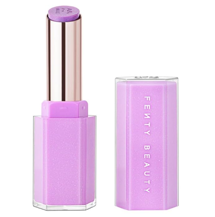 Fenty Beauty ORIGINAL by Rihanna | Gloss Bomb Stix | Barra de labios Gloss en Stick con PURPURINA | 3.6 gramos 0.12 onzas | by BELLA | (04 ICY AMETHY$T, 3.6 g (Paquete de 1))