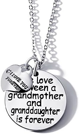 BleramengThe Love Between a Grandmother and Granddaughter（Grandson） is Forever and I Love You Forever Pendant Necklace