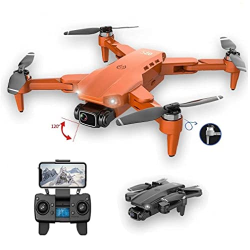 HJRBM Camcorder Objektive Mini Drone Faltbarer Quadcopter 4K HD Kamera GPS RC Drohne mit 2 Akkus Orange (Grau) – Bild 4