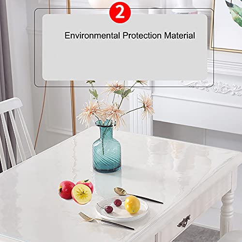 Nappe transparente PVC écologique tapis table anti-chaud rectangulaire - 5