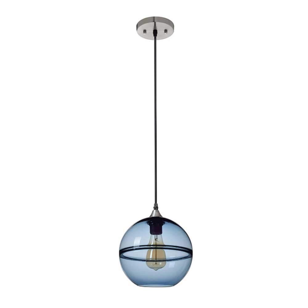 Abat-jour en boule de verre moderne E27 transparent pour suspension de salle à manger