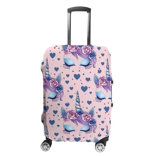 Unicorns Magic Eyes Eyelashes Luggage Cover Suitcase Cover Protector Anti-scratch Travel Suitcase Wrap for Unisex S