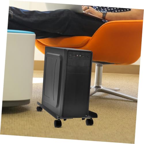 Soporte móvil Mikikit para CPU con ruedas, soporte móvil para torre de computadora, diseño duradero de acero laminado en frío para uso en oficina y hogar miniatura 5