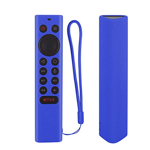Protective Silicone Remote Cover for NVIDIA Shield TV Pro/4K HDR Remote Controller Washable Anti-Lost Remote Case with Remote Loop- Blue