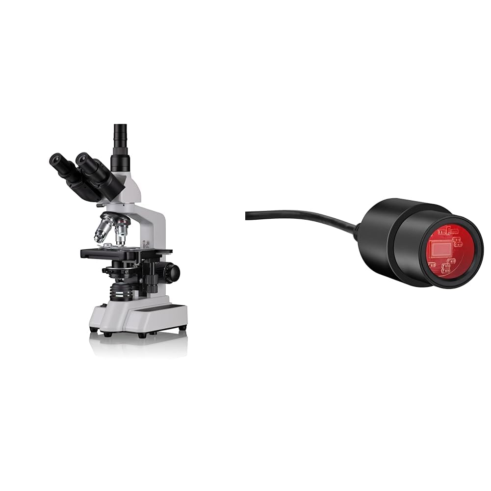 Bresser Researcher Trino 40-1000x Microscopio & USB Microscope MicrOcular Telescope Camera Risoluzione Full HD, con filtro di blocco UV/IR integrato e vari adattatori per microscopi e telescopi