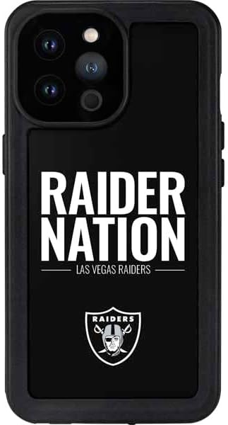 Skinit Waterproof Phone Case Compatible with iPhone 14 Pro Max - Officially Licensed NFL Las Vegas Raiders Team Motto Design