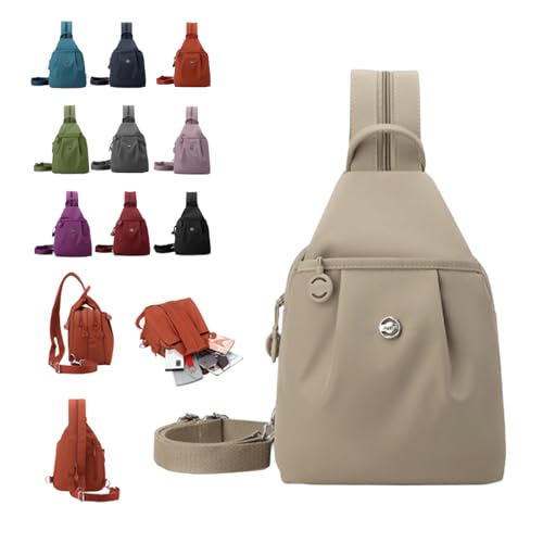 Vovtva Bag Vovtva, Street Lite Chic Versatile Waterproof Travel Bag, Oxford Large Capacity Convertible Shoulder Bag for Women (Khaki)