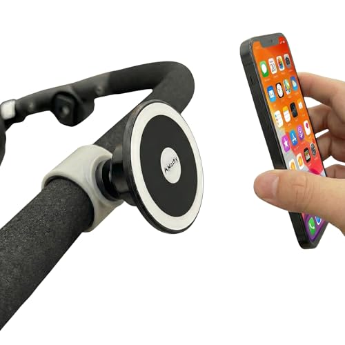 Maxby Stroller Phone Holder, MagSafe Compatible Magnetic Phone Mount for Stroller Handlebar. Installs in Seconds, Fast Attach & Detach