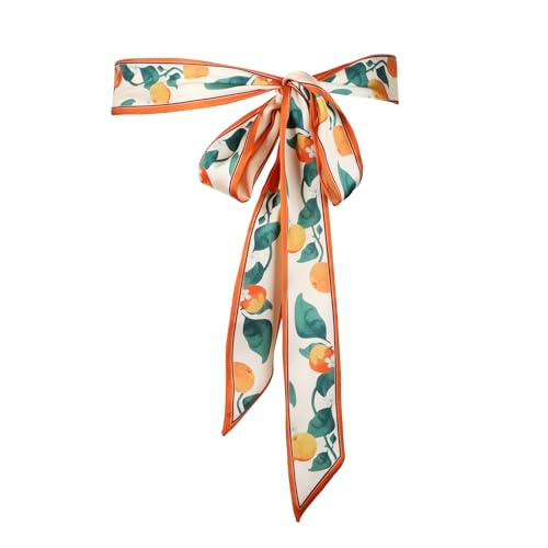 WaJuemy Flower Girls Belt Long Fabric Waist Belt Tie Bow Jeans Dresses Pants Belts Fashion Birthday Accessories Sash Belt Wraps (31 Orange Fruit52)
