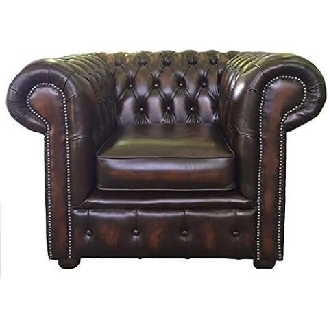 Chesterfield 100% Genuine Leather Club Chair Cover