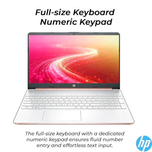 Image of HP 2026 New 15.6 inch Rose Gold UltraBook Laptop, AMD High Performance CPU, 1.1TB Storage (1TB OneDrive + 128GB SSD), WiFi, Windows 11 Home with Office 365, Thin & Lightweight, Mouse & Sleeve Included