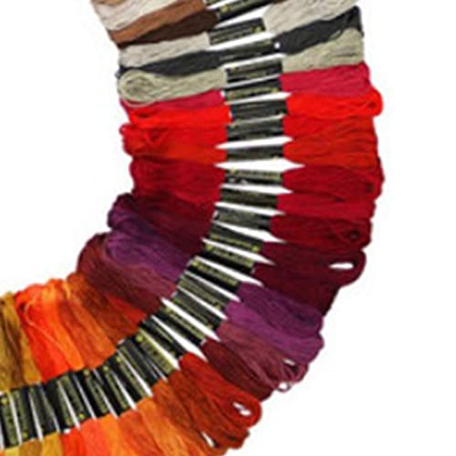 Image of Maxmartt 100PCS Embroidery Floss Cross Stitch Kits, Rainbow Color Embroidery Thread for Cross Stitch, Bracelet, Craft & Decoration