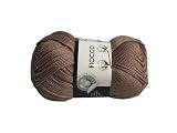 Fiocco Gomitoli di Cotone 100% Naturale per Uncinetto, 50g 125m, per Amigurumi e Maglieria a Uncinetto (1, marrone chiaro - 7060)