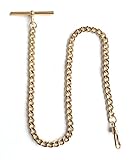 Desperado Yellow Gold Pocket Watch Albert Vest Chain with T Bar