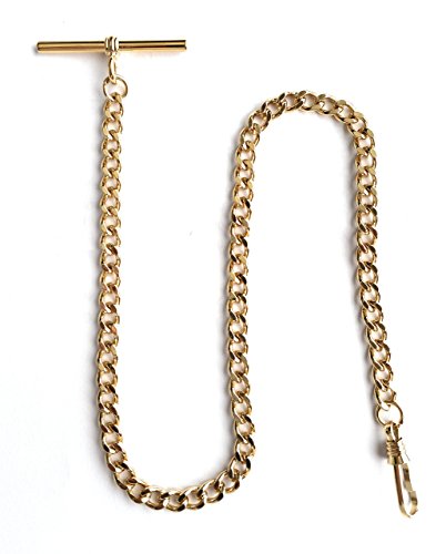 Desperado Yellow Gold Pocket Watch Albert Vest Chain with T Bar