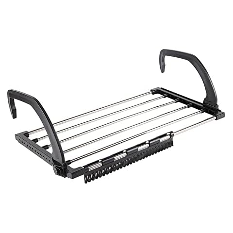 Gasinite Clothes Airer, Stainless Steel Balcony Dryer, Foldable, Rectangular Hanging Dryer, Clothes Airer, Door Hanging, Hanging Dryer, Cloth Drying Rack, for Indoor Outdoor Use Cover