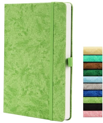 Dotted Journal, A5 Dotted Journal mit 120GSM Papier, 164 Seiten Dotted Notebook, Stiftschleife, Innentasche, Elastisch Banded, Mint Green