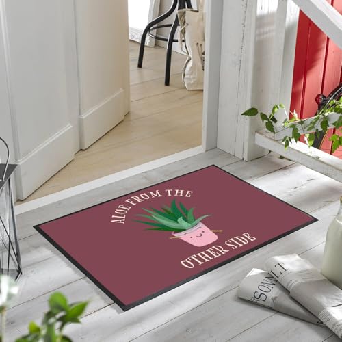 Paillasson rouge plantes Aloe Vera 75x50 cm, le tapis d'accueil chaleureux pour passionnés