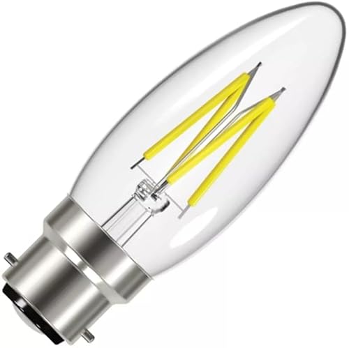 Energizer LED Bulb 5W BC B22 2400K Warm White 550 Lumens Dimmable Filament Candle