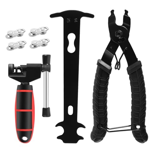 GFUEIGJ Fahrradkette Reparatur Set - Kettennieter Fahrrad Set mit Kettenzange kettenlehre Fahrrad und Nieten Fahrradkette Werkzeug für 6-11 Fach Fahrradkette