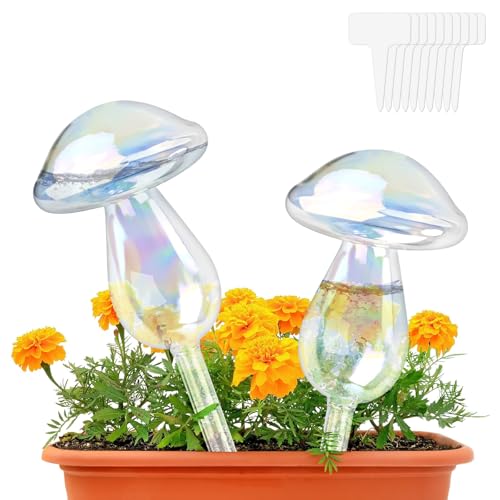 HGRGHH 2 Piezas Globos de Riego para Plantas, Bolas de Riego de Plantas en Forma de Seta, Dispositivo Automáticos de Riego, Bolas de Riego para Macetas para Plantas de Interior/Exterior/Balcones