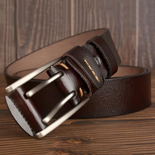 Men Women Double Prong Fully Adjustable Leather Grommet Holes Belt Casual Work Strap Heavy Duty Leather Roller Buckle2