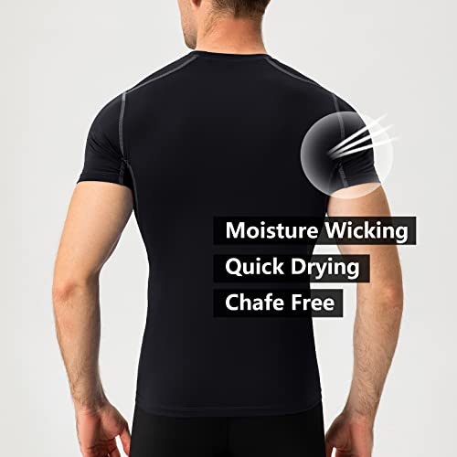 Men's Athletic Shirts Compression Running T Shirt Base-Layer Quick Dry Fit Workout Short Sleeve Undershirts #TOP2