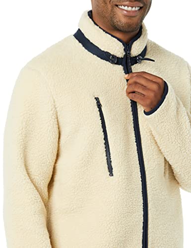Amazon Essentials Men's Teddy Fleece Full-Zip Jacket, Beige, X-Large #TOP4