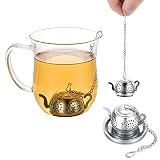 Tidorlou Loose Leaf Tea Infuser Including Tea Scoop and Drip Trays (Teapot (4 pack))