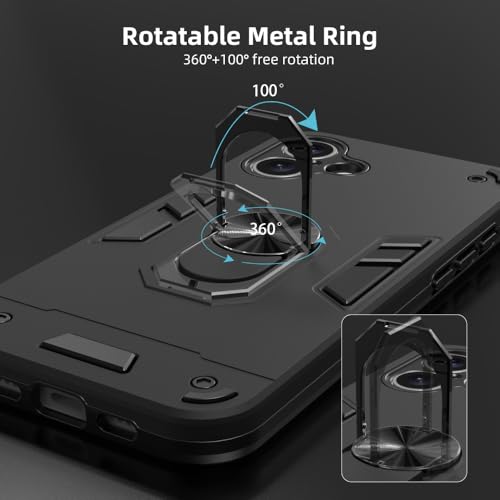 Image of NDCOM for iPhone 16 Plus Back Cover | Premium iPhone 16 Plus Cover | Kickstand Ring Holder Case