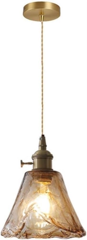 STUIJKVSZ Amber Glass Pendant Lights Umbrella Design Chandelier Modern Simple Glass Ceiling Hanging Lamp for Kitchen Island Dining Rooms Living Room