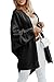 Miladusa Black Cardigan for Women Chunky Batwing Cardigans Trendy 2024 Long Cardigan Sweaters