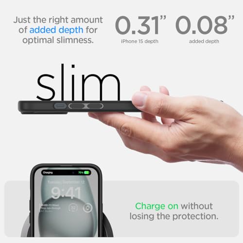 Image of Spigen for iPhone 15 Case, Ultra Hybrid [No Magnet Ring][Anti-Yellowing] - Frost Black