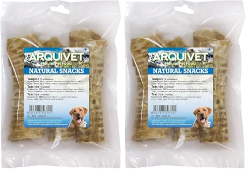 Arquivet - Tráquea para Perros - Bolsa 3 uds - Snacks 100% Naturales para Perros (Paquete de 2)