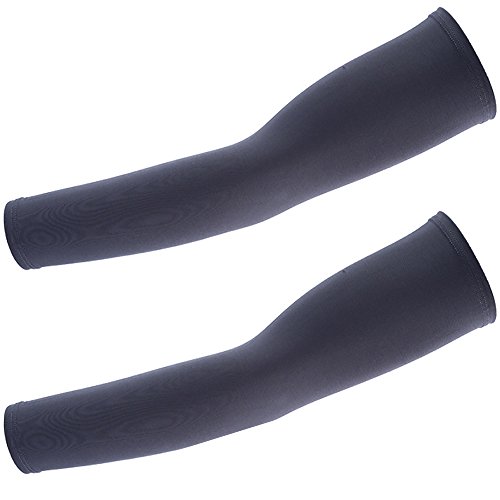 FreeMaster Arm Sleeves Compresión Linge para Ciclismo Senderismo Golf Baloncesto Driving Outdoor Sport Tattoo Techo Elbow Sleeve, Color Gris Oscuro, tamaño Medium