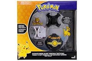 Image of Pokemon Throw 'N' Pop Ultimate Pokeball Battle Set - Pokemon Toy Pikachu, Abra, Poké Ball, Luxury Pokeball, and 2 New Clips to Attach to Pokemon Belt - Time for a Pokemon Duel - Gotta...