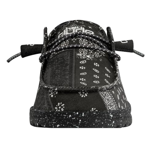 Image of HEYDUDE Women's Wendy Patch Geo Bandana Nights Size 6 Black | Womena€s Shoes | Womena€s Lace Up Loafers | Comfortable & Light-Weight