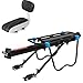 N / A HJWMM Portaequipajes Bicicleta, Ajustable Soporte Trasero for Bicicleta con Cojín for Asiento Trasero de Bicicleta Cargar 50 Kg (Color : Black, Size : D)