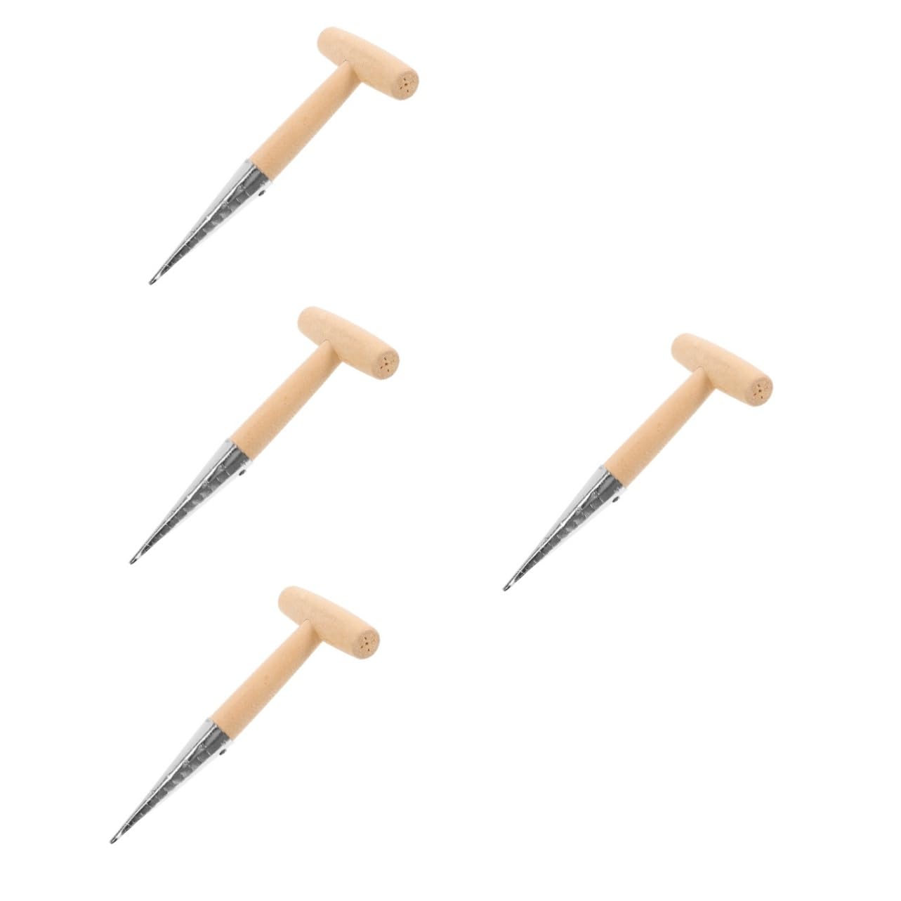 ibasenice 4 Pezzi Attrezzo da Giardinaggio per Trapianto Piante con Ergonomico Strumento per Scavare Bucature per Vasi e Utensile per Fertilizzare Piante