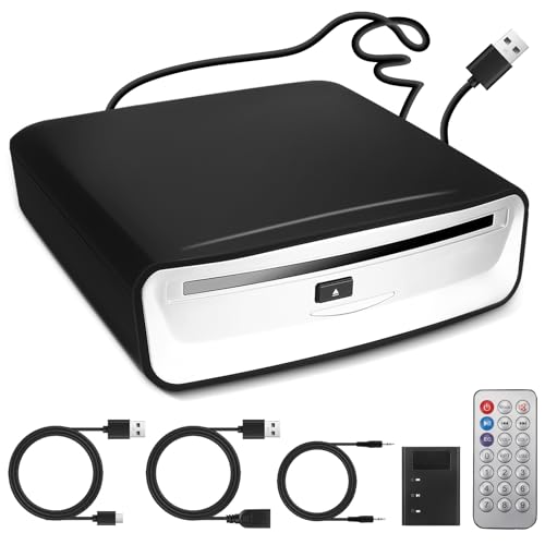 CD/DVD Player Auto Extern, Tragbarer CD Player Auto & Auto Radio CD/DVD Player mit USB Anschluss,...