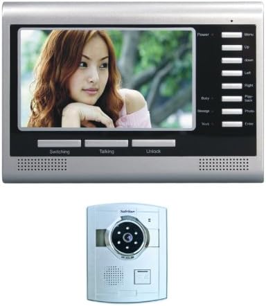 Safeline Hands Free 2-Wire Color Video Intercom System with 300 photo recording, 7" LCD Monitor and Night Vision Security Camera