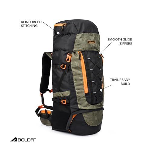 Image of Boldfit Rucksack Bags for Men & Women Trekking Bag Camping Travel Backpack for Men for All Luggage Pack Trekking Bag for Hiking, Travel Backpack
