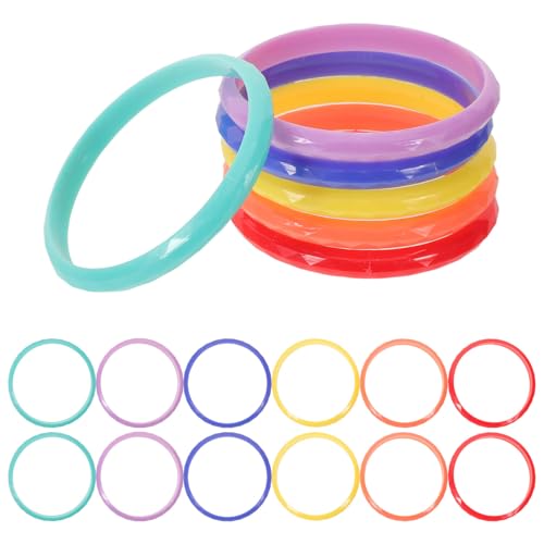 Pulseras rígidas para niñas NUOBESTY con brazaletes gruesos de resina pastel para regalos
