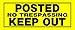 Hillman Group 841800 6 x 15 in. Black & Yellow Plastic Posted No Trespassing Keep Out Sign - 6 Piece6